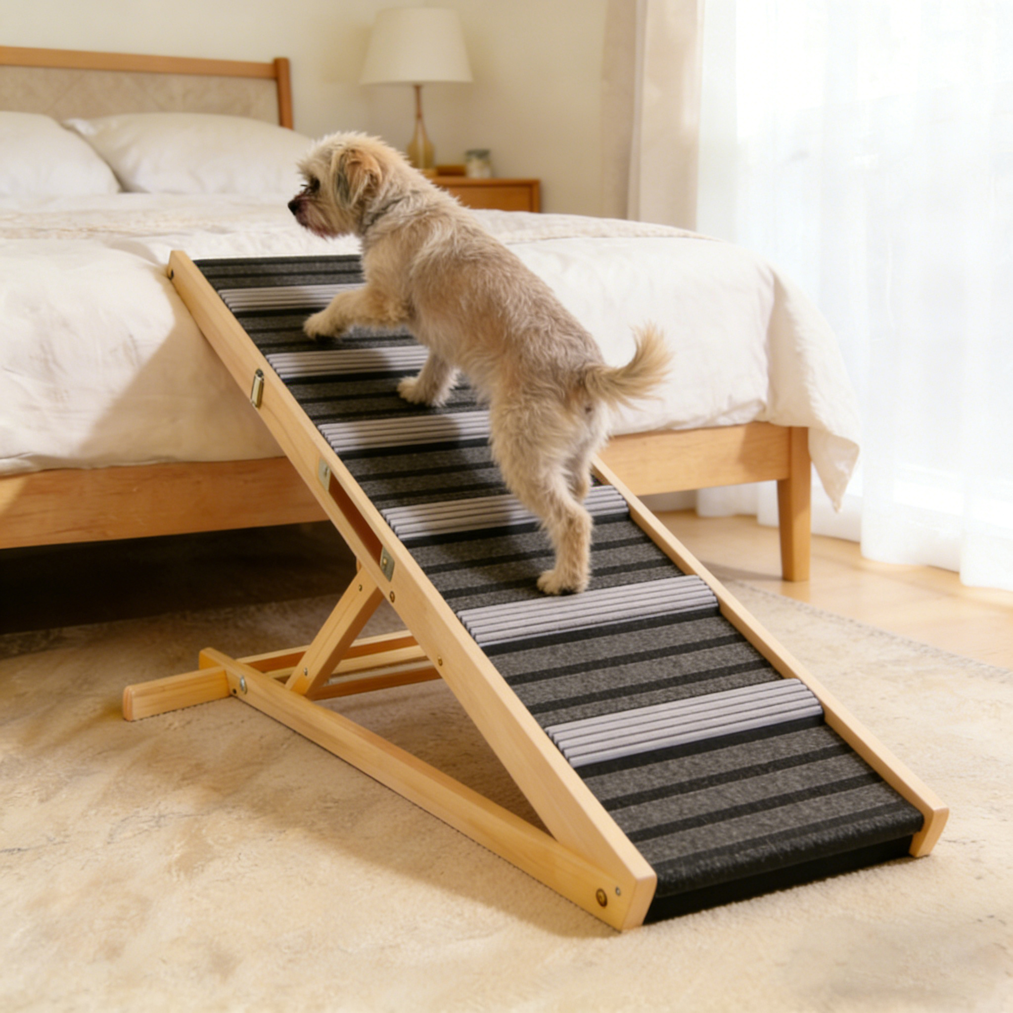 2026 Upgraded Dog Ramp for Couch, Small Dog Ramp for Sofa, 6 Adjustable Height from 14'' to 25", Portable Stable Pet Steps with Non-Slip Pad, Pet Ramps Use for Sofa Couch Stairs - Image 2