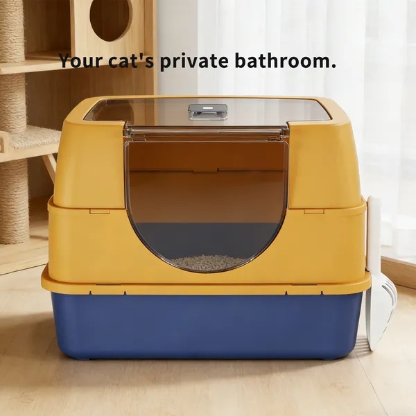 Enclosed Cat Litter Box, Orange - Odor-Locking, Spacious For Large Cats, A Must-Have For Cat Parents - Image 5