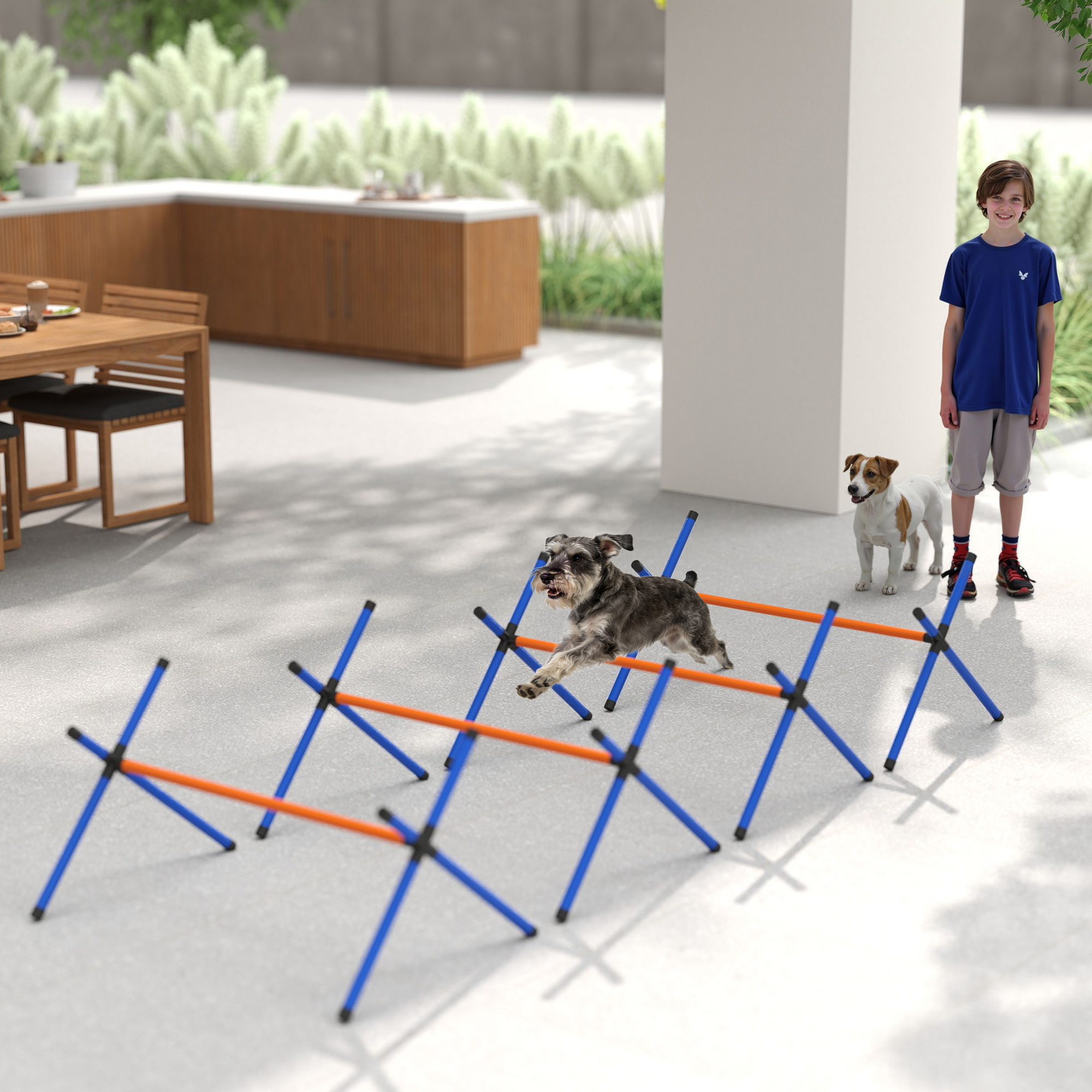 4 Pieces Dog Agility Equipment, Dog Agility Course Backyard Set with Adjustable Height Jump Bars and Carry Bag - Image 7