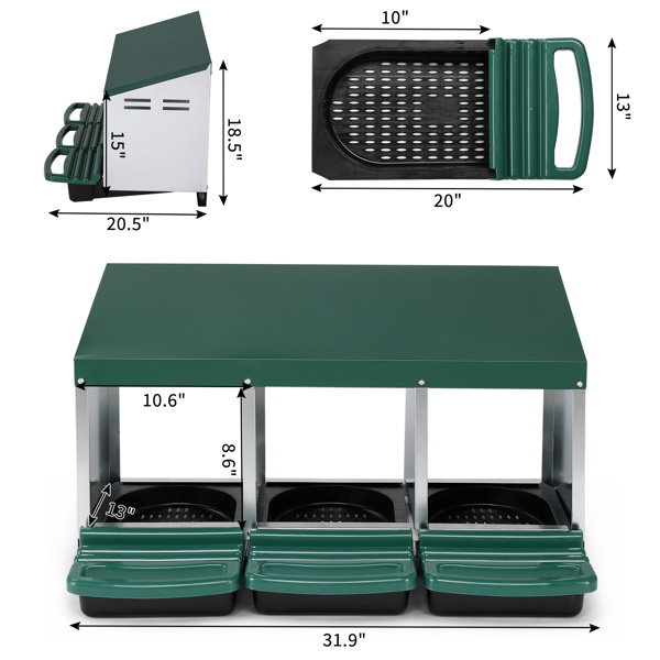 3-compartment Chicken Feeding Trough - Image 2