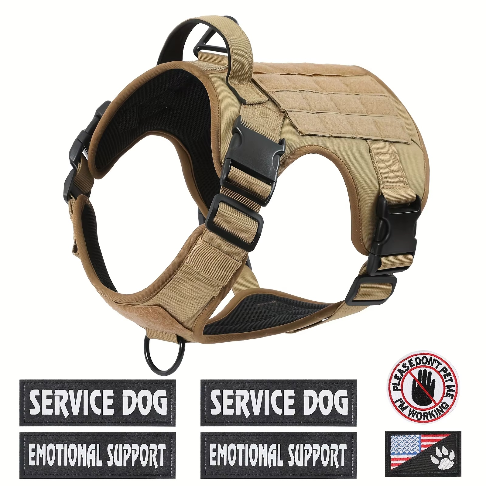 Tactical Service Dog Harness Vest – Adjustable Reflective Metal Buckle - Image 9