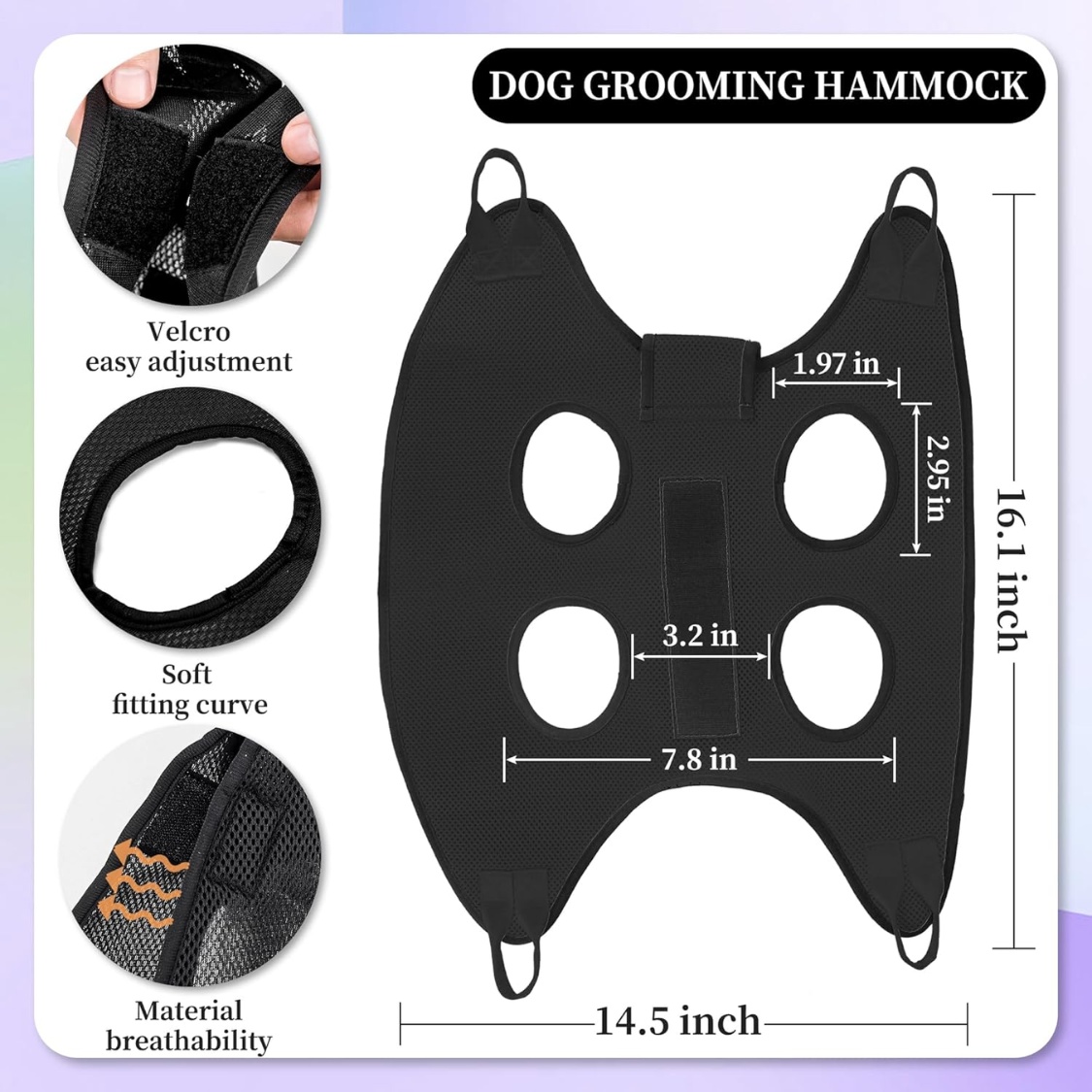Cat Grooming Hammock Kit For Cats Dogs Up To 12 Lb, Hanging Harness And Sling For Nail Trimming, Includes Clippers Trimmer - Image 4