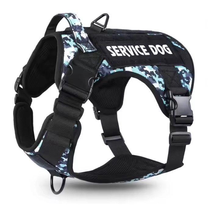 Tactical Pet Chest Service Dog Harness Vest Adjustable Reflective Dog Harness Metal Buckle Hiking Training - Image 4