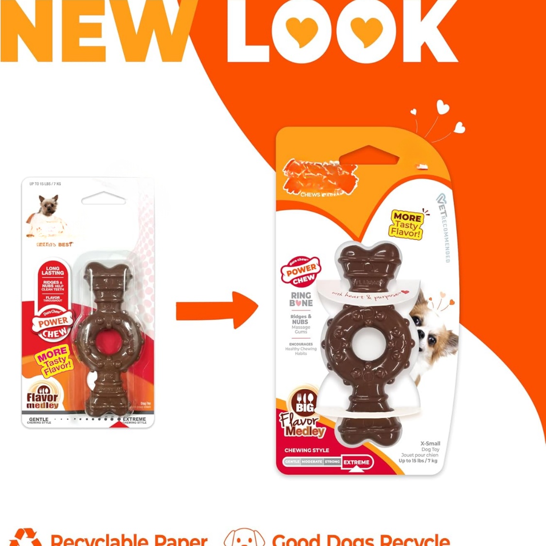 Power Chew Ring Bone Dog Toy Flavor Medley, XSmall Durable Chew Toy For Aggressive Chewers - Image 4