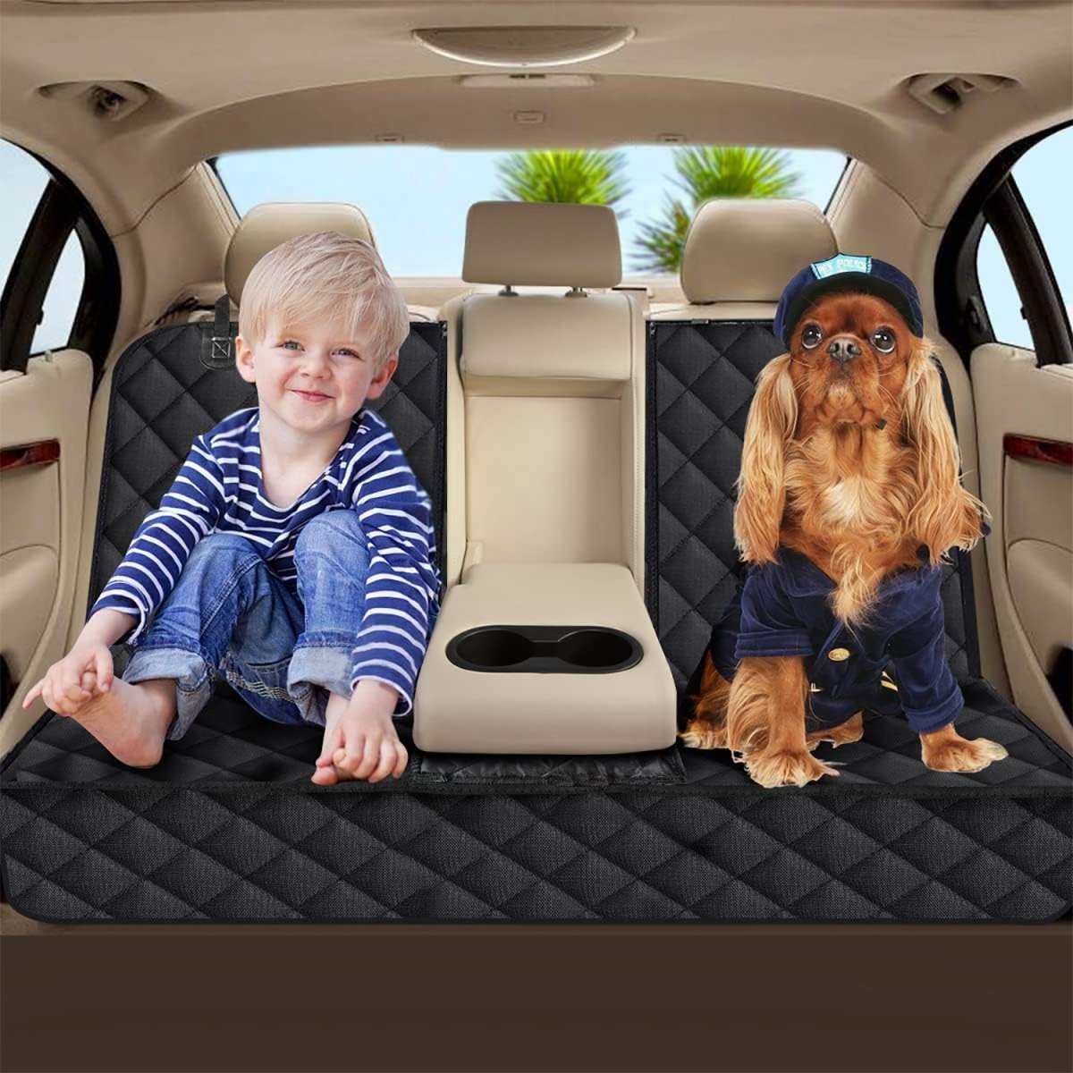 1Pc Dog Car Seat Cover Waterproof Scratchproof Pet Car Rear Protector Mat Pet Back Seat Cover With Dog Seat Belt For Car Truck SUV - Image 7