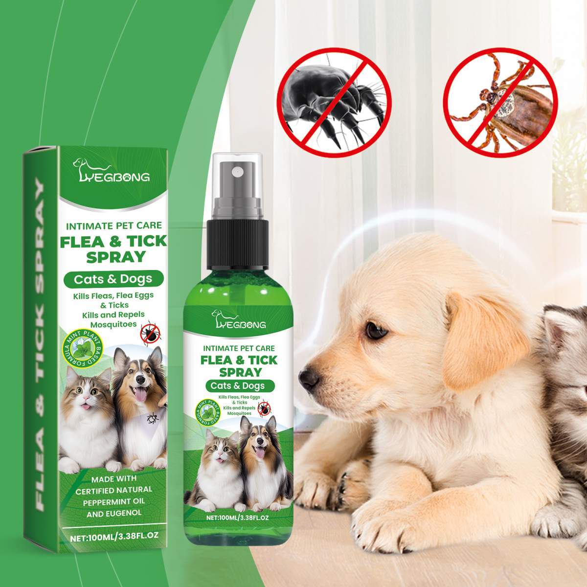 Natural Flea & Tick Spray For Dogs & Cats, Plant-Based Pest Repellent Kills Fleas, Ticks, Lice & Mites - Image 8