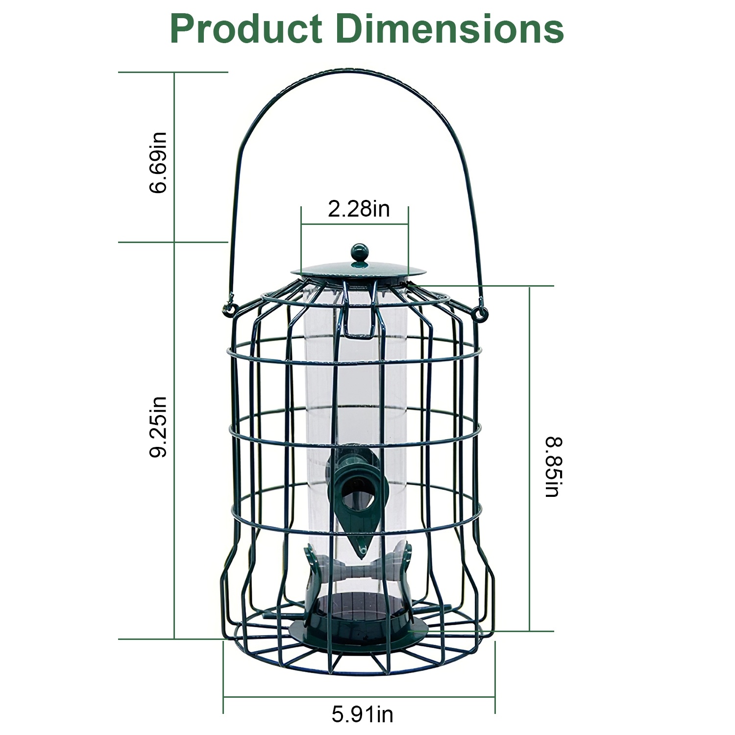 1Pc Outdoor Wild Bird Feeder Squirrel-Proof Chew-Proof Metal Hanging Seed Feeder With 4 Feeding Port For Small Songbirds - Image 7