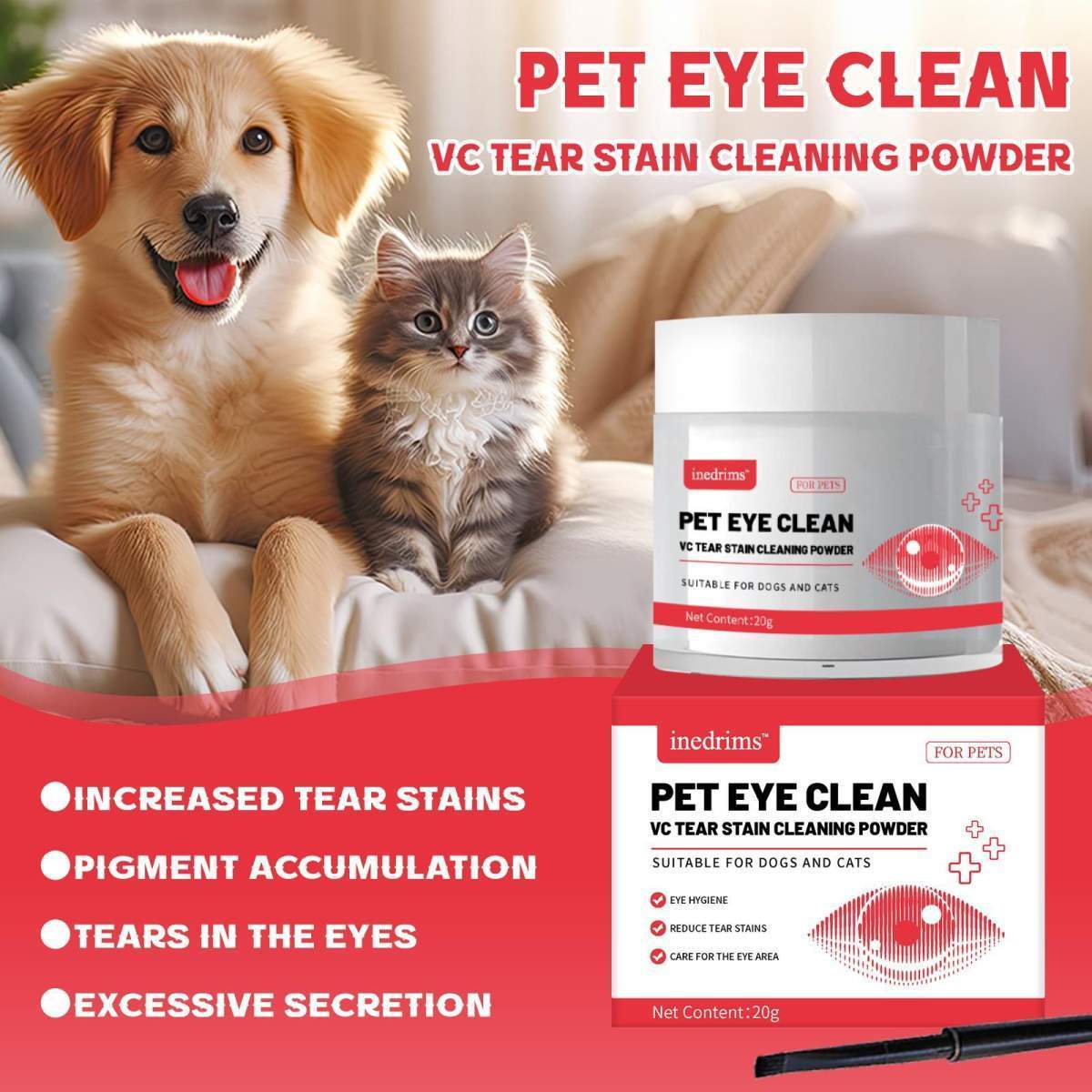 Pet Tear Stain Removal Powder - Natural And Gentle Formula, Eye And Fur Care, Tear Stain Removal And Brightening, An Essential Product For Pet Eye Cleaning. - Image 7