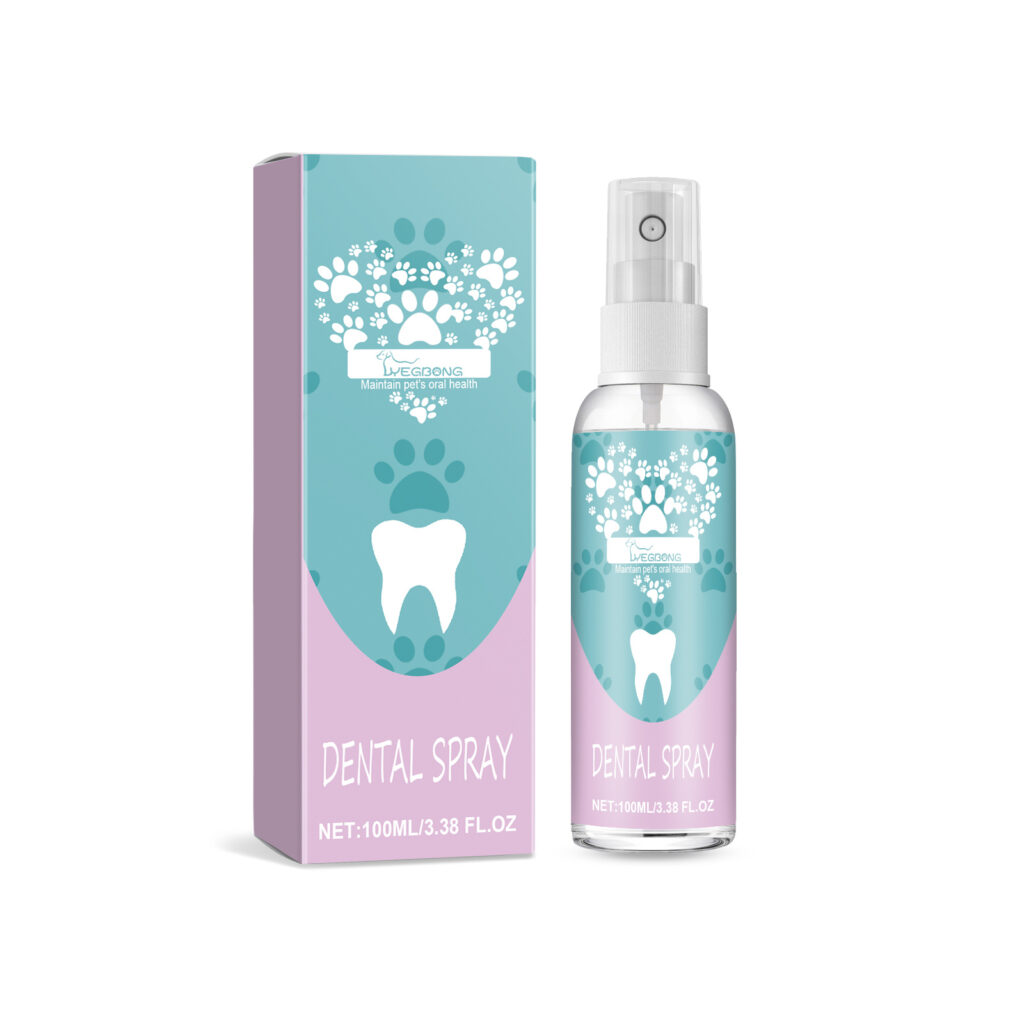Pet Dental Spray For Dogs & Cats, No Brushing Needed, Freshen Breath & Whiten Teeth Oral Care Spray