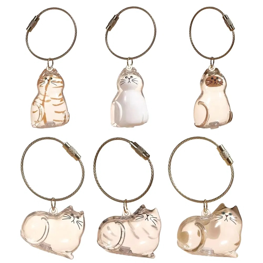 6-Piece Cat Hair Memorial Pendant Set - Pet Keepsake - Soft Fur Capsule Pendant, Portable Keychain - Image 3