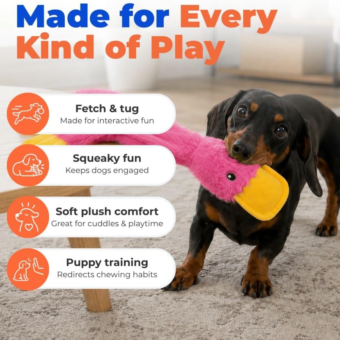 Best Pet Supplies Interactive Squeaky Dog Chew Toy, Ideal Dog Toys For Chewers, Small, Medium Large Dogs, And Fetch Lovers - Image 4