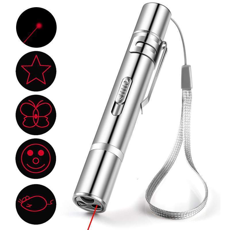 Laser Pointer Cat Toy, Red Dot LED Light Pointer Interactive Toys Indoor Cats Dogs, Long Range 5 Modes Lazer Projection Playpen For Kitten Outdoor Pet Chaser Tease Stick Training Exercise,USB Recharge - Image 5