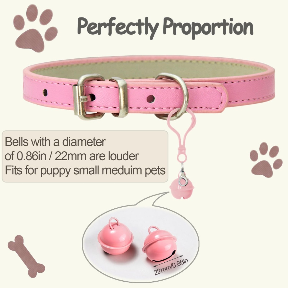 Pet Bells For Collars, 6pcs Dog Bells Cat Bells Multi Color Dog Collar Charms Pet Pendant Accessories With Clasps - Image 7