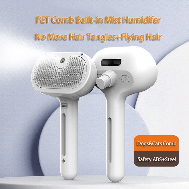 Pet Comb Self Cleaning Pets Hair Remover Brush For Dogs Grooming Tools Dematting Comb Built-in Mist Humidifier Pet Products - Image 9
