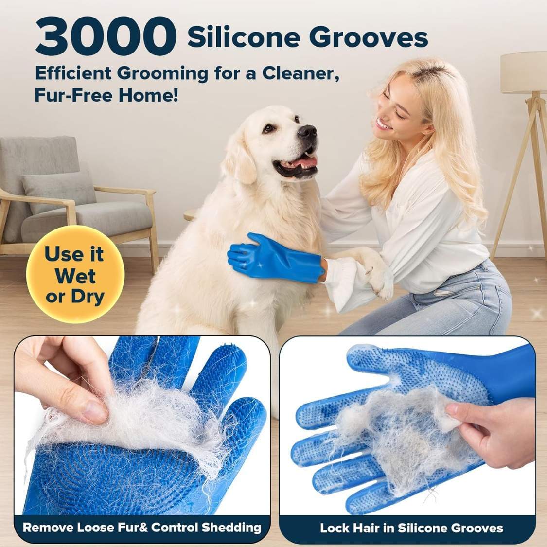 6PCS Grooming Bath Supplies For Dogs, Cats Dog Washing Gloves Dog Bath Brush Dog Shower Brush Pet Grooming Gloves Dog Grooming Kit Pet - Image 5