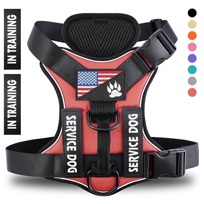 Reflective Breathable Solid Color Polyester Dog Strap - Image 7