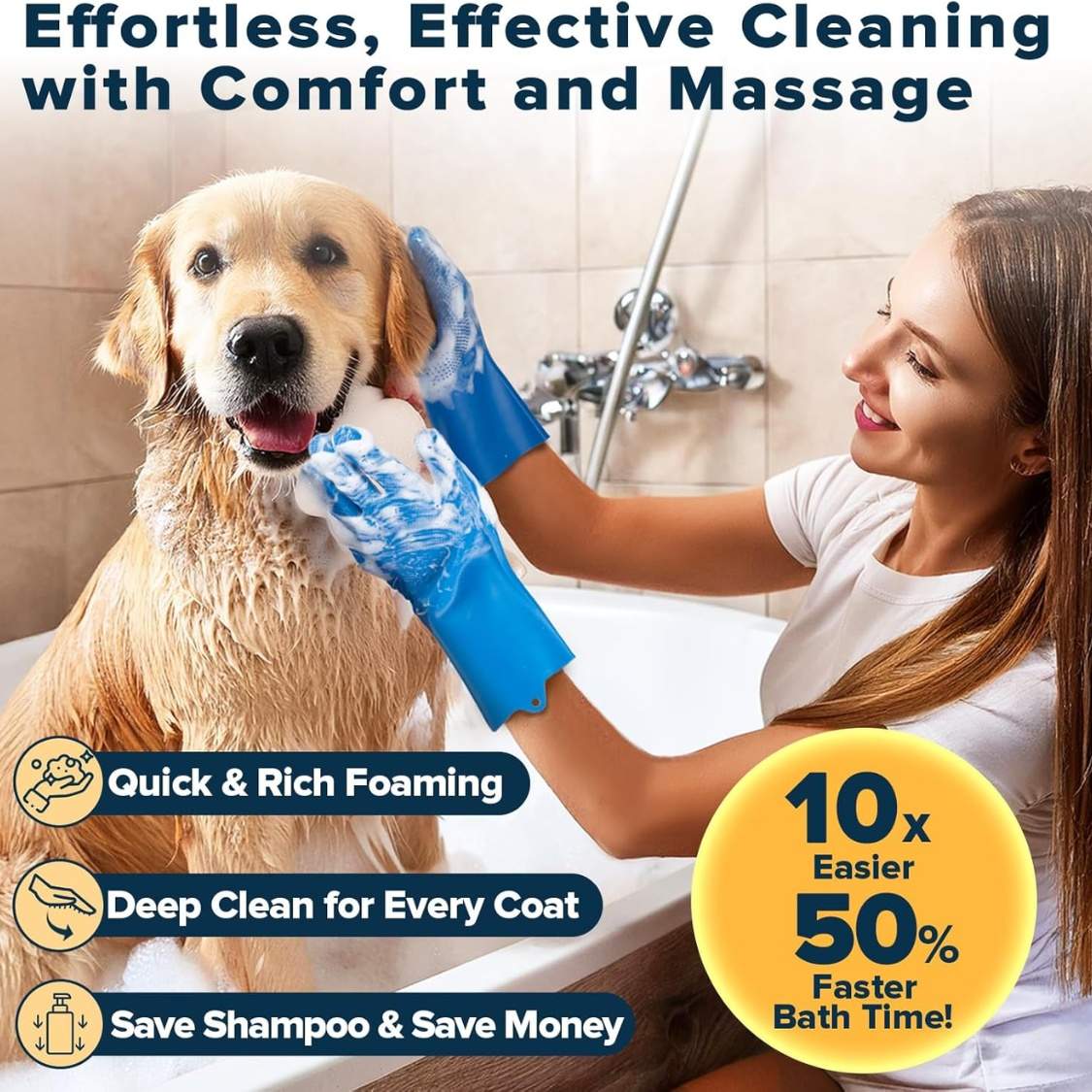 6PCS Grooming Bath Supplies For Dogs, Cats Dog Washing Gloves Dog Bath Brush Dog Shower Brush Pet Grooming Gloves Dog Grooming Kit Pet - Image 3