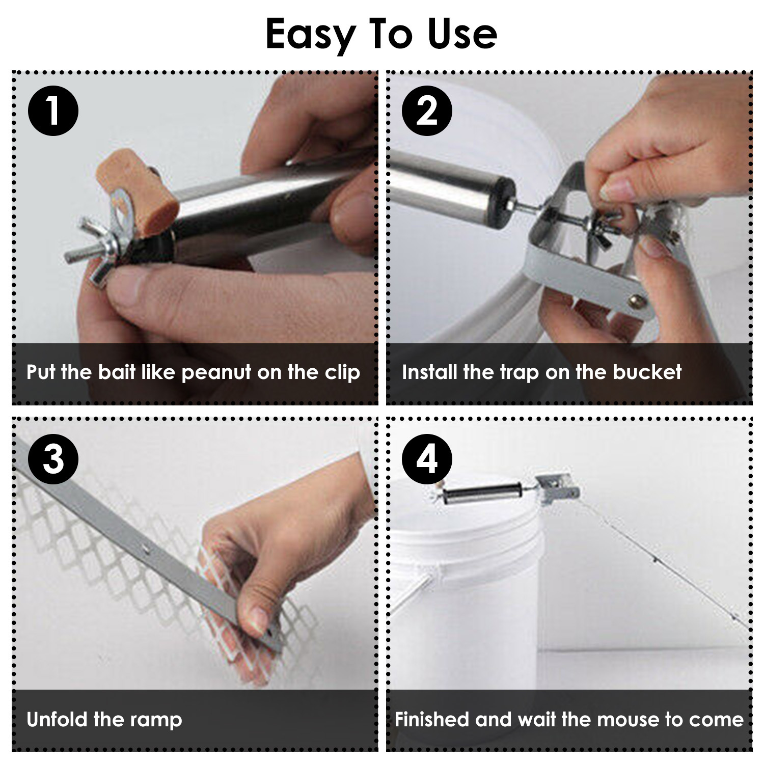 Rolling Mouse Trap With 19.69in Mesh Ramp, Humane Galvanized Metal Rat Trap, Reusable Catch Multiple Mice, Easy To Clean For Home Garage Warehouse Basement - Image 4