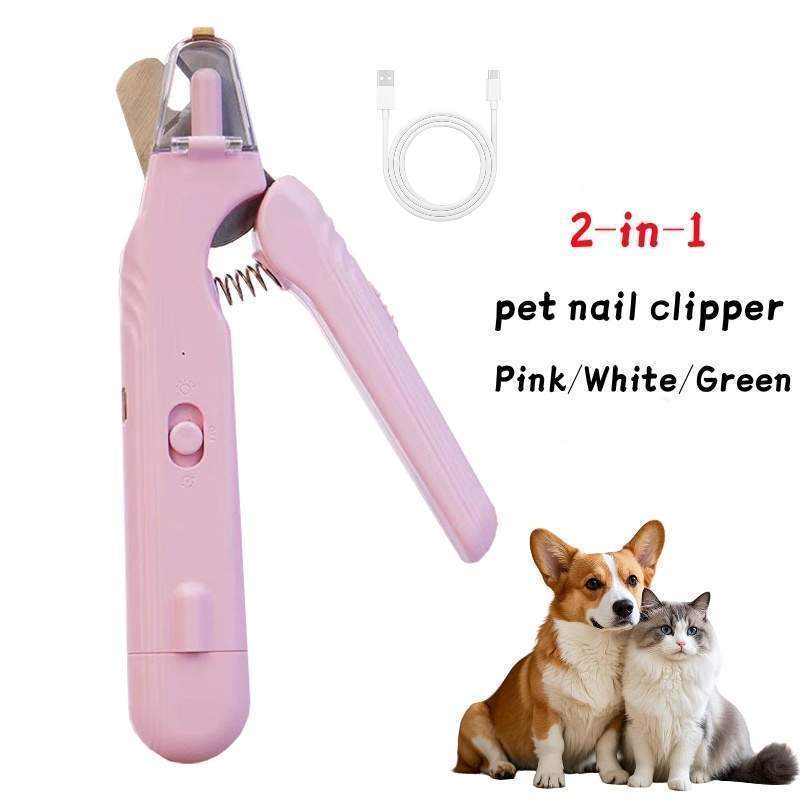 2 In 1 Pet Nail Clippers With Led Light Dog Cat Special Blood Line Scissors Multifunction Animals Paw Nail Trimmer Pet Supplies - Image 4