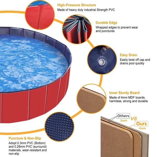 Foldable Pet Swimming Pool PVC Kiddie Baby Dog Swim Pool Bathing Tub Playmat Kids Pools - Image 7