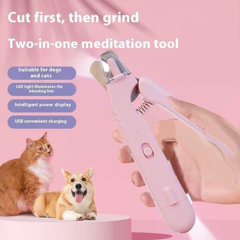2 In 1 Pet Nail Clippers With Led Light Dog Cat Special Blood Line Scissors Multifunction Animals Paw Nail Trimmer Pet Supplies - Image 7