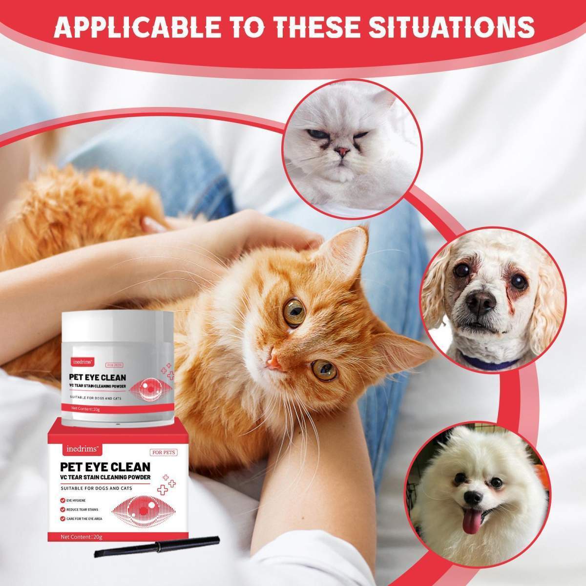 Pet Tear Stain Removal Powder - Natural And Gentle Formula, Eye And Fur Care, Tear Stain Removal And Brightening, An Essential Product For Pet Eye Cleaning. - Image 5