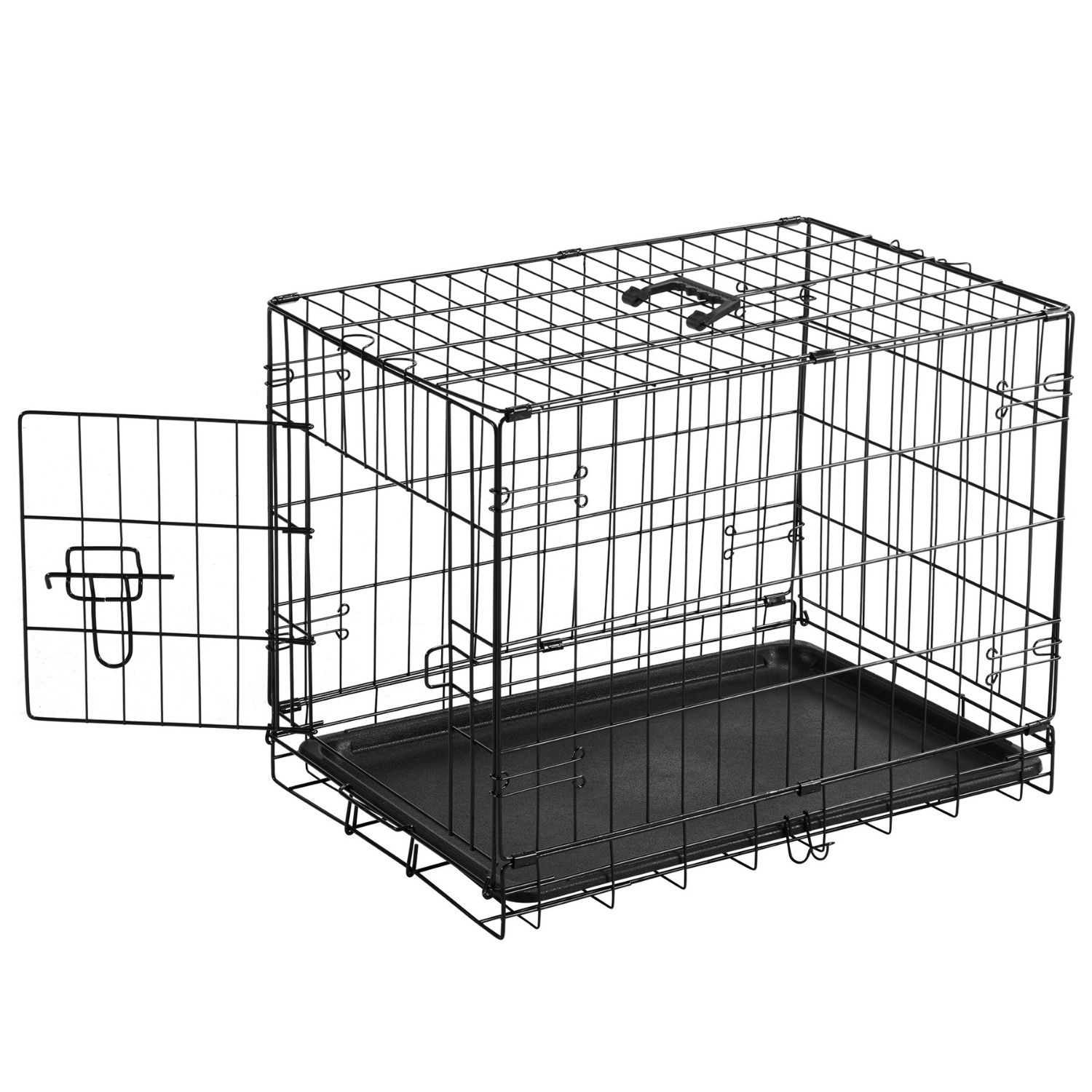 Single Door Dog Cage - Durable Metal Pet Kennel, Secure Lock, Collapsible Design, Removable Tray For Easy Cleaning, Portable Puppy Cage - Image 2