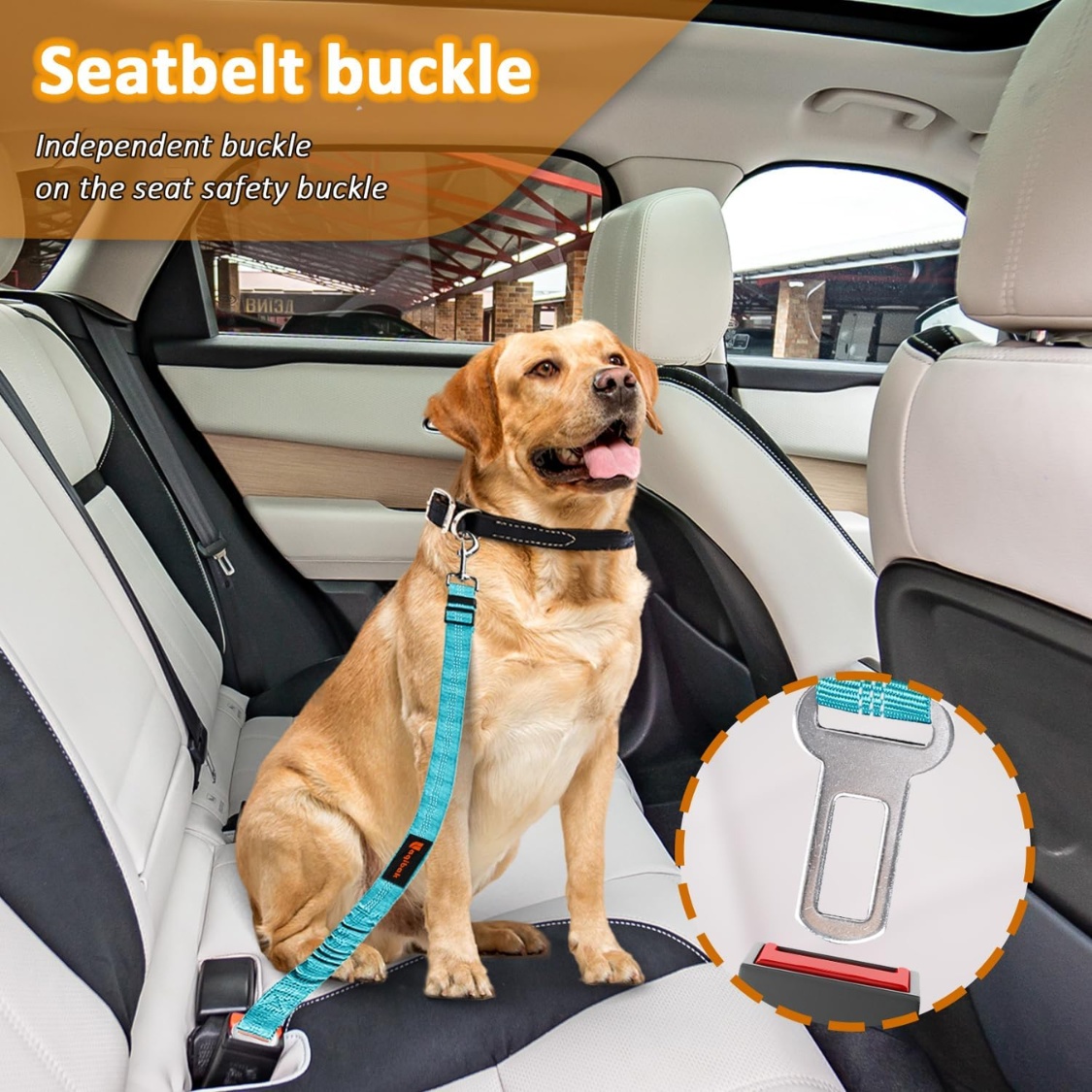 Removable Dog Seat Belt Harness For Car, 3 In 1 Pet Dog Car Seatbelt Leash, Retractable Restraint Secures To Vehicle Headrest - Image 6
