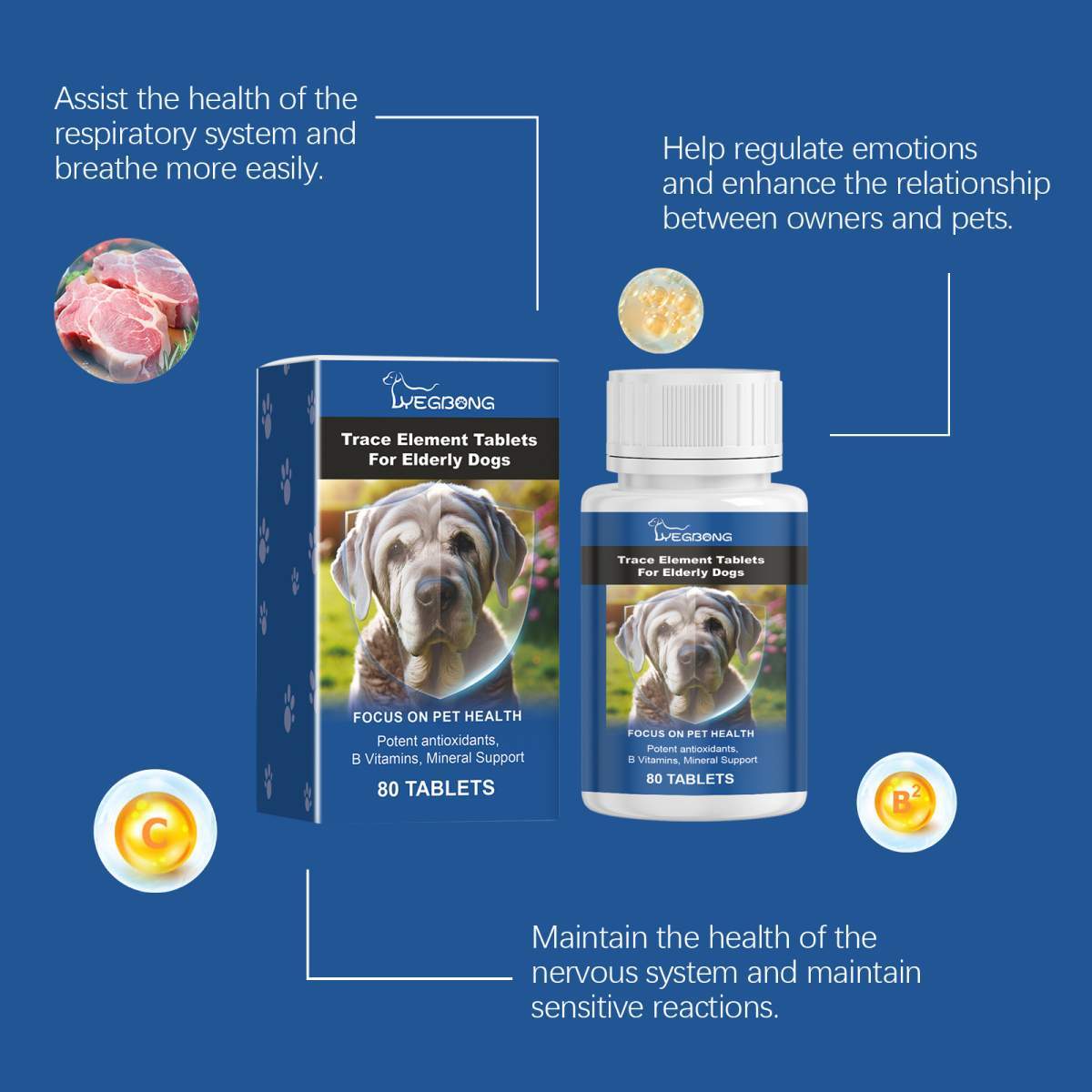 Trace Element Tablets For Senior Dogs Multimineral Supplement For Elderly Canines, Supports Bone Health, Skin Coat & Digestion - Image 8