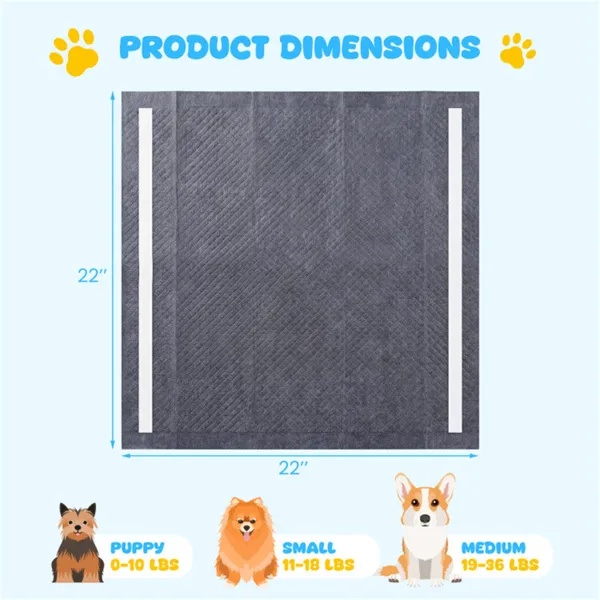 150 Pack Charcoal Dog Pee Pads 24"x24", 6-Layer Ultra Absorbent Pet Training Pads With Odor Control - Image 3