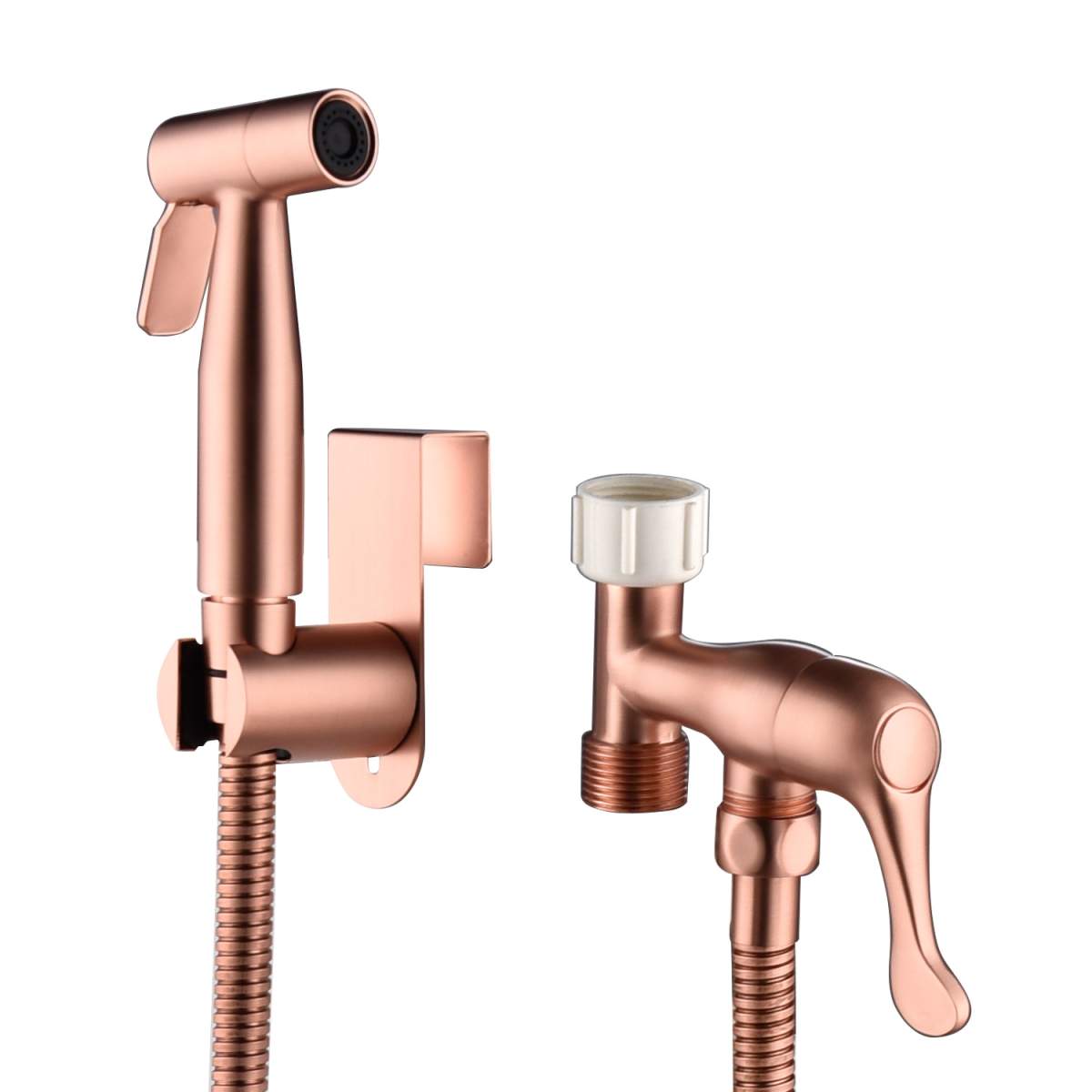 Handheld Toilet & Bathroom Sprayer with Stainless Steel Hose – Rose Gold