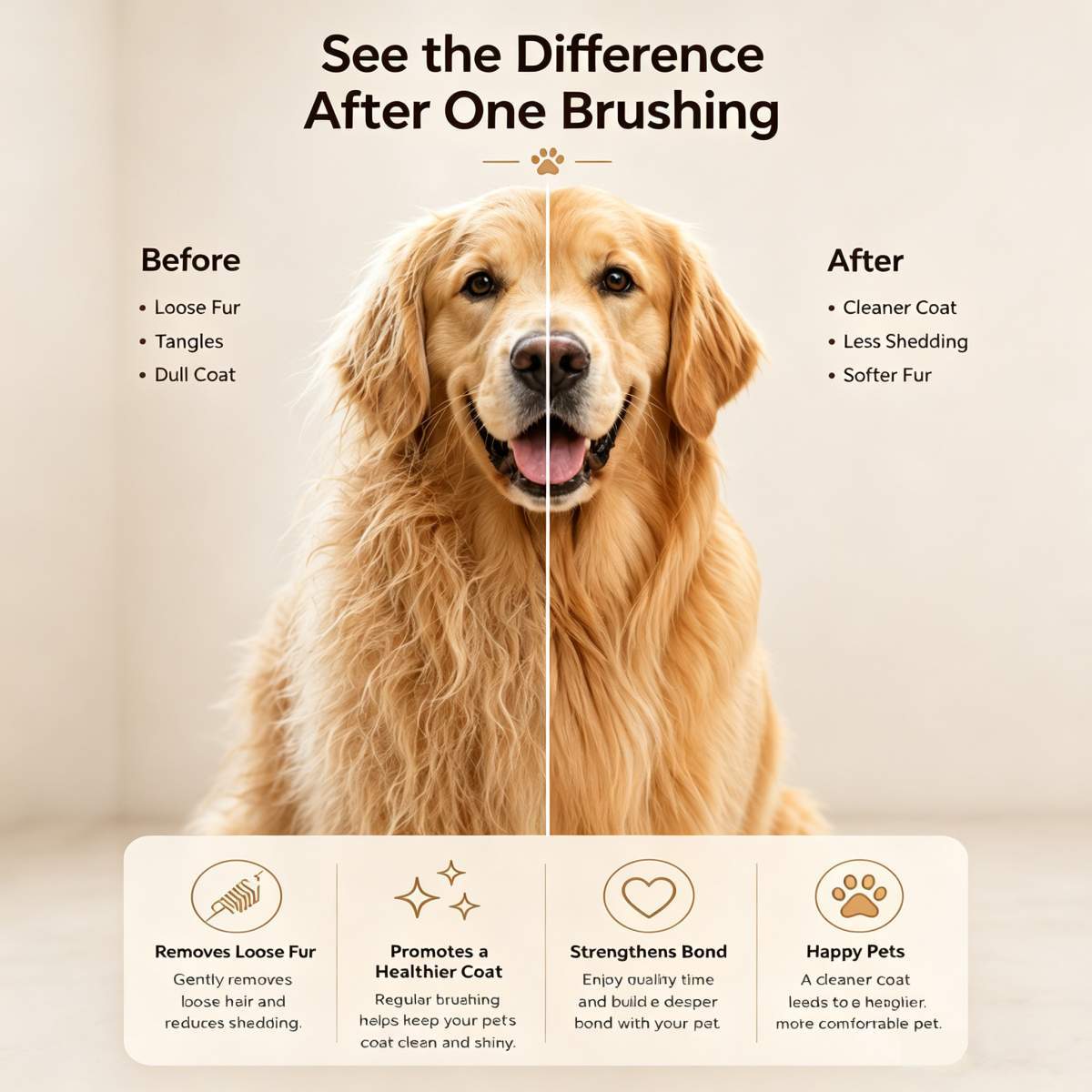 Pet Slicker Brush For Cats & Dogs, Self-Cleaning Grooming Brush With One-Click Hair Removal, Gentle Deshedding Tool For Long & Short Hair, Skin-Friendly Pet Grooming Comb - Image 5