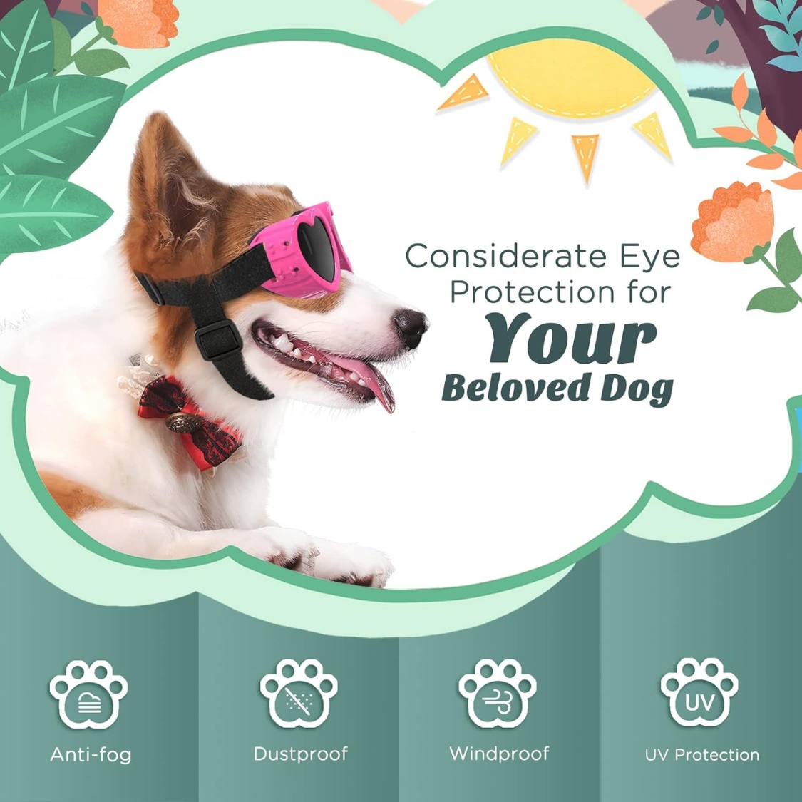 Small Dog Sunglasses UV Protection Heart Shape Dogs Goggles - Image 5