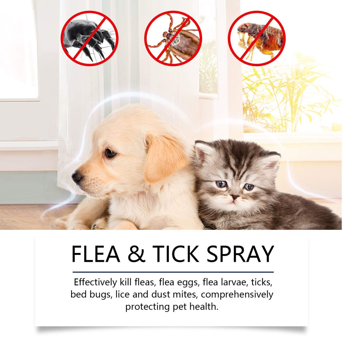 Natural Flea & Tick Spray For Dogs & Cats, Plant-Based Pest Repellent Kills Fleas, Ticks, Lice & Mites - Image 4