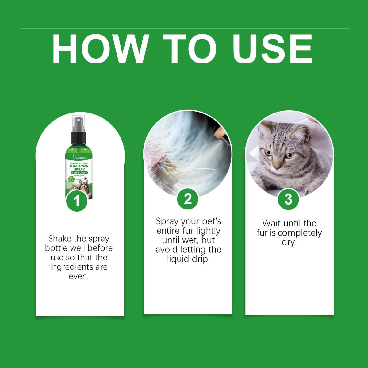 Natural Flea & Tick Spray For Dogs & Cats, Plant-Based Pest Repellent Kills Fleas, Ticks, Lice & Mites - Image 6