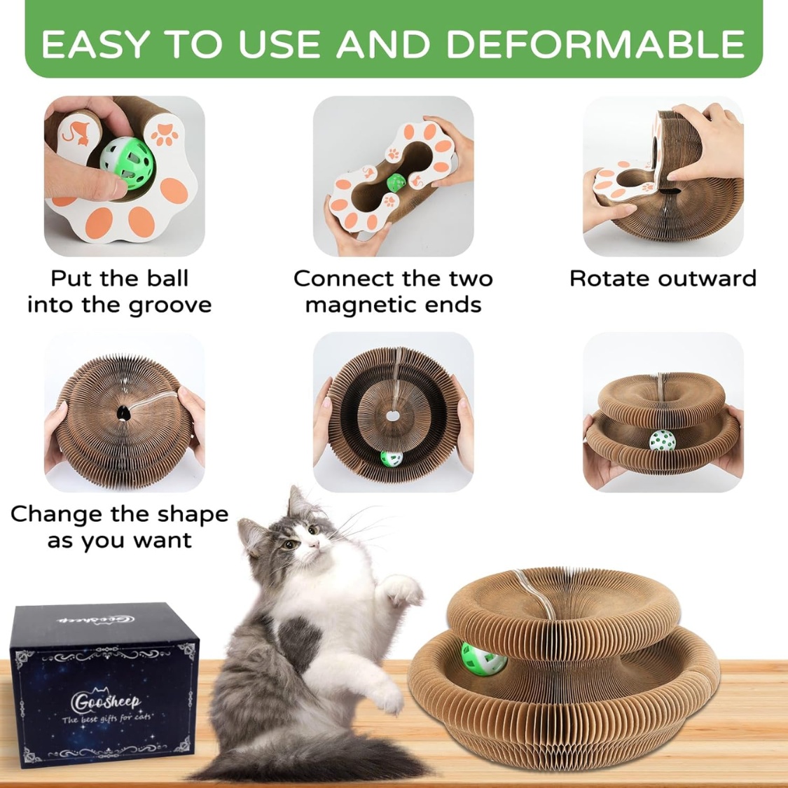 1 Pack Kitty Kurlz Cat Scratcher Toy Interactive For Indoor Cats - Image 5
