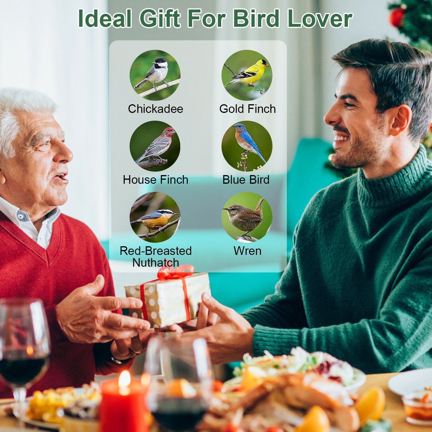 1Pc Outdoor Wild Bird Feeder Squirrel-Proof Chew-Proof Metal Hanging Seed Feeder With 4 Feeding Port For Small Songbirds - Image 3