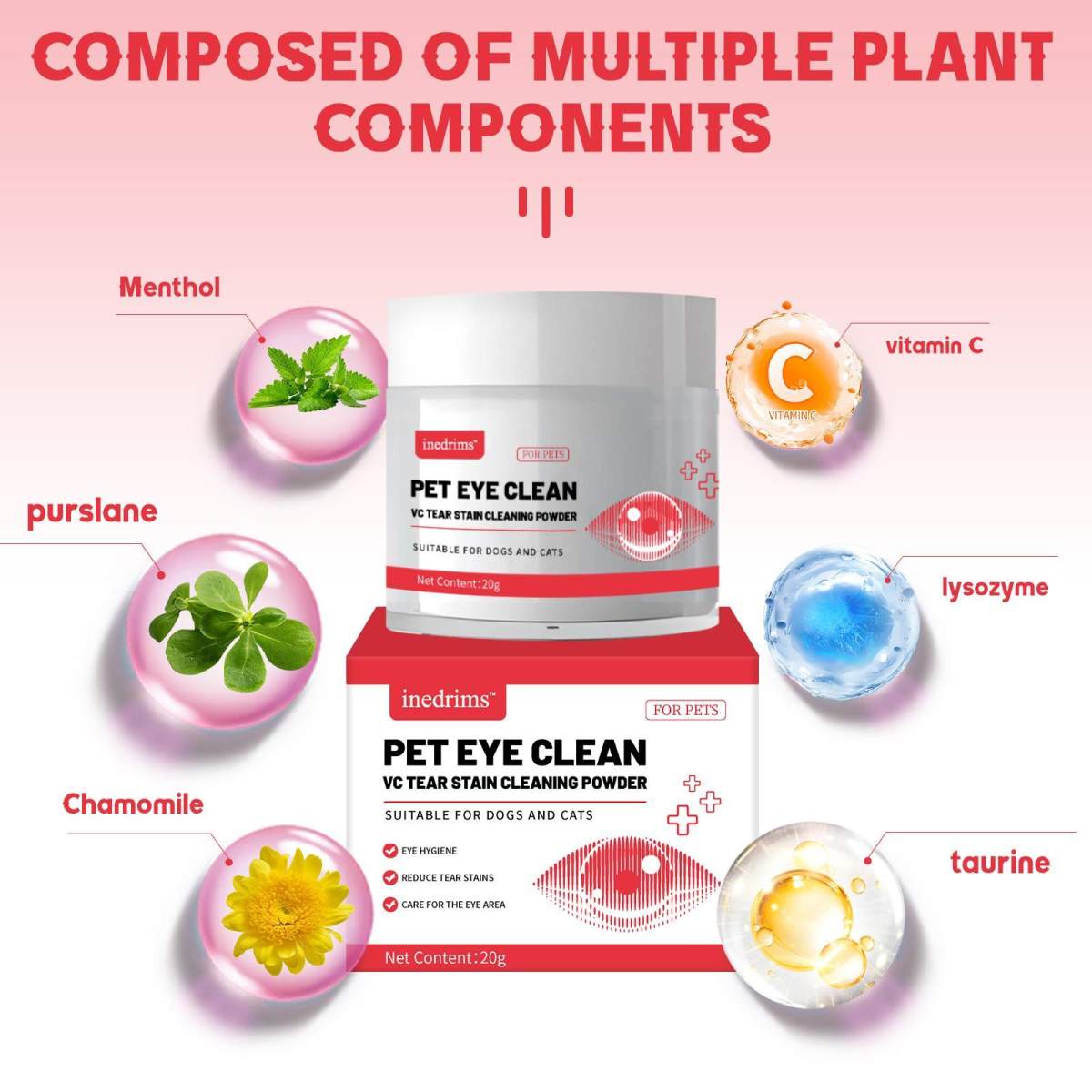 Pet Tear Stain Removal Powder - Natural And Gentle Formula, Eye And Fur Care, Tear Stain Removal And Brightening, An Essential Product For Pet Eye Cleaning. - Image 2
