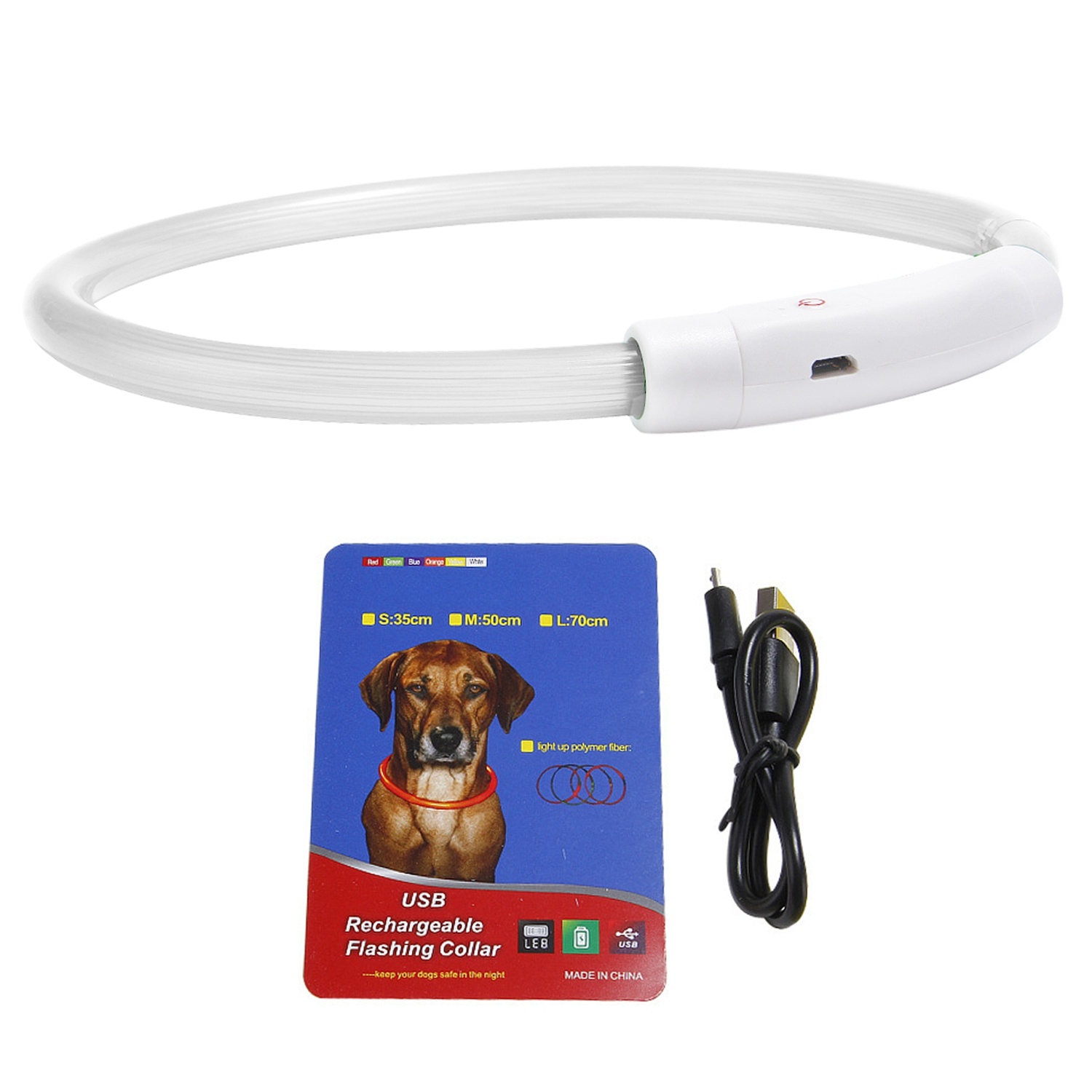 1Pc USB Rechargeable LED Dog Collar Multi Color Lighting Dog Safety Collar Cuttable Length Glow Dog Collar For Small Medium Large Dog Night Walking - Image 7