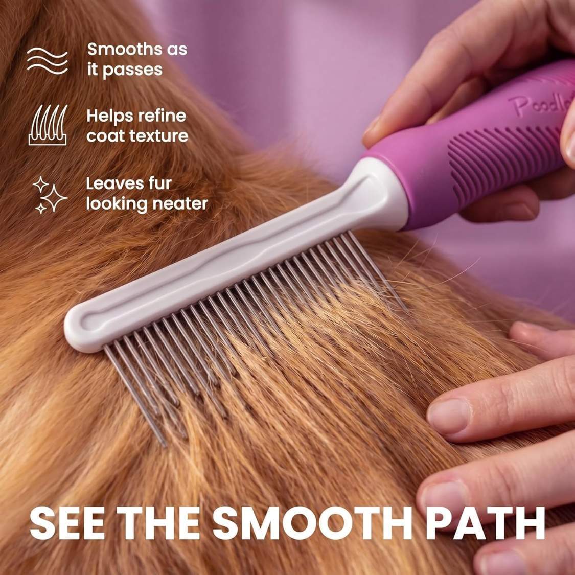 Pet Comb With Long Short Stainless Steel Teeth For Removing Matted Fur, Knots Tangles Detangler Tool Accessories For - Image 2