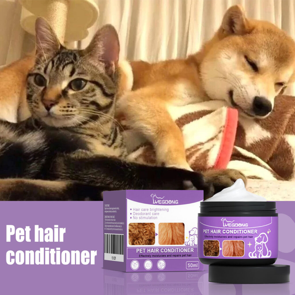 Pet Hair Conditioner For Dogs Cats, Moisturizing Detangling Pet Coat Conditioner, Anti Static, Softens & Brightens Fur, Long Lasting Fragrance, 50ml
