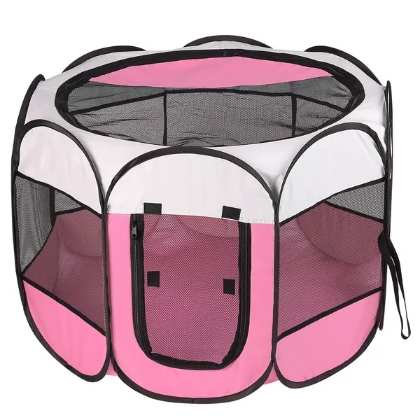 Portable Foldable Pet Playpen Exercise Pen Kennel Removable Zipper Top And Bottom Water Resistant Indoor Outdoor Use For Dogs Cats Other Pets - Image 3