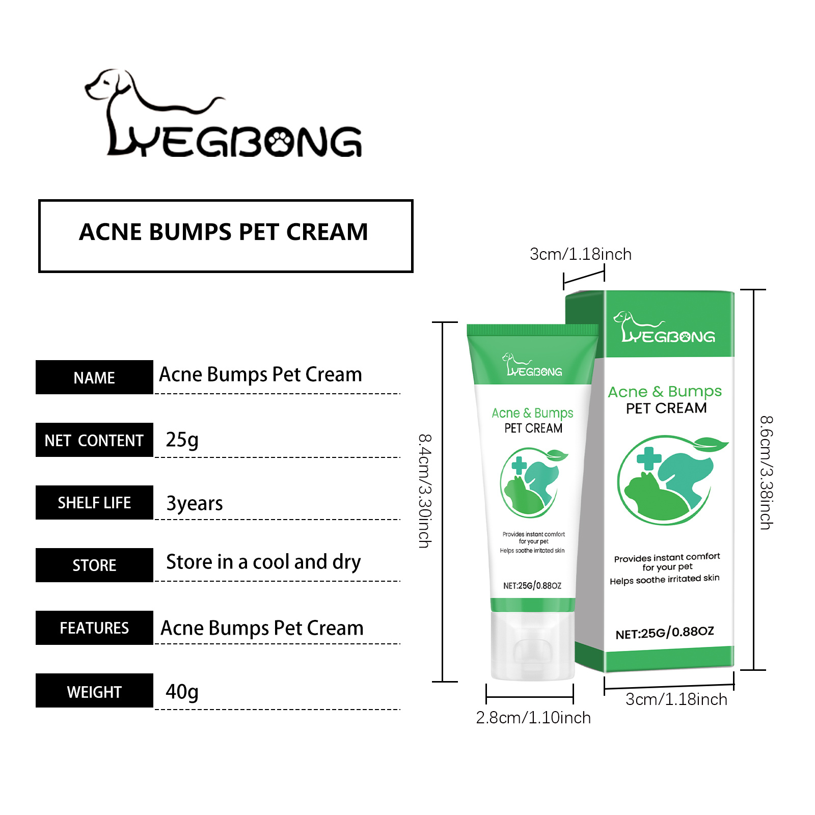 Pet Acne & Bumps Skin Cream, Soothing Skin For Dogs & Cats, Relief Redness Irritated Skin With Calendula & Ganoderma Extract - Image 6