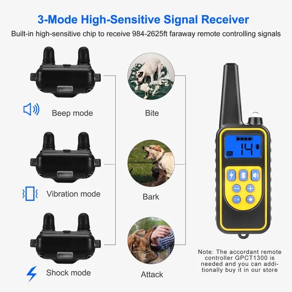 Dog Training Collar Receiver IP67 Waterproof Dog Bark Shock Collar Accessories Adjustable Belt - Image 4