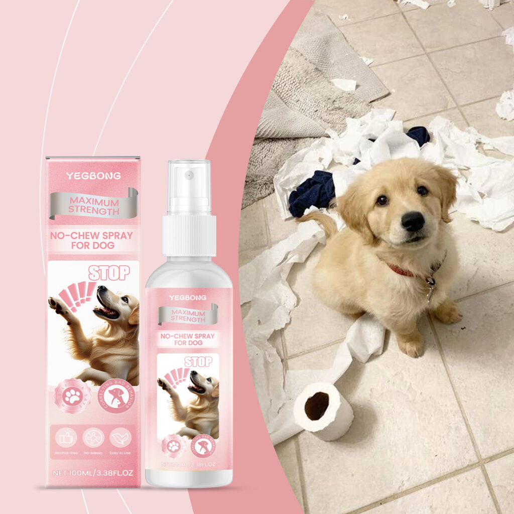 No Chew Spray For Dogs, Anti Chew Deterrent Spray To Stop Pets From Destroying Furniture, Safe With Glycerin & Mint Extract, 100ml