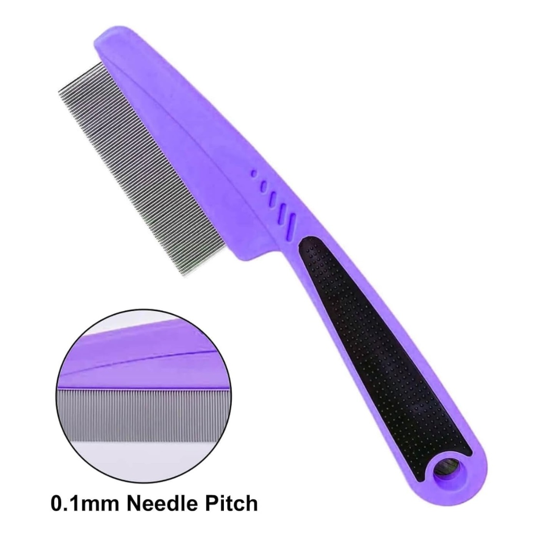 Comb With Rubber Handle, Flea And Tick Combs For Dogs Cats, Fine Tooth Dog Comb For Grooming - Image 4