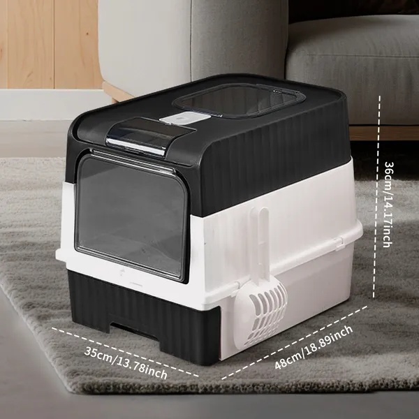 Fully Enclosed Magic Cube Litter Box, Top&Front Entry, Pull-Out Drawer, Anti-Splash Odor Control, Large For Big Cats - Image 7