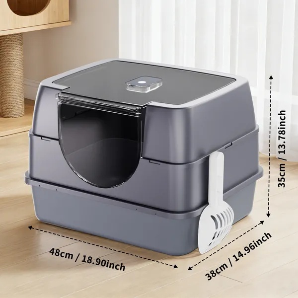 Enclosed Cat Litter Box, Orange - Odor-Locking, Spacious For Large Cats, A Must-Have For Cat Parents - Image 8