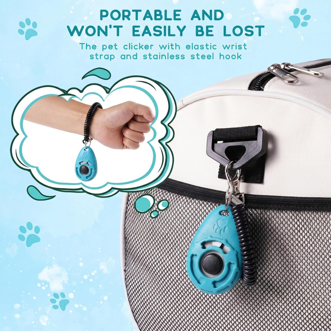 Dog Training Clicker With Sring Wrist And Keyring Pet Dog Training Clickers For Puppy, Cat - Image 6