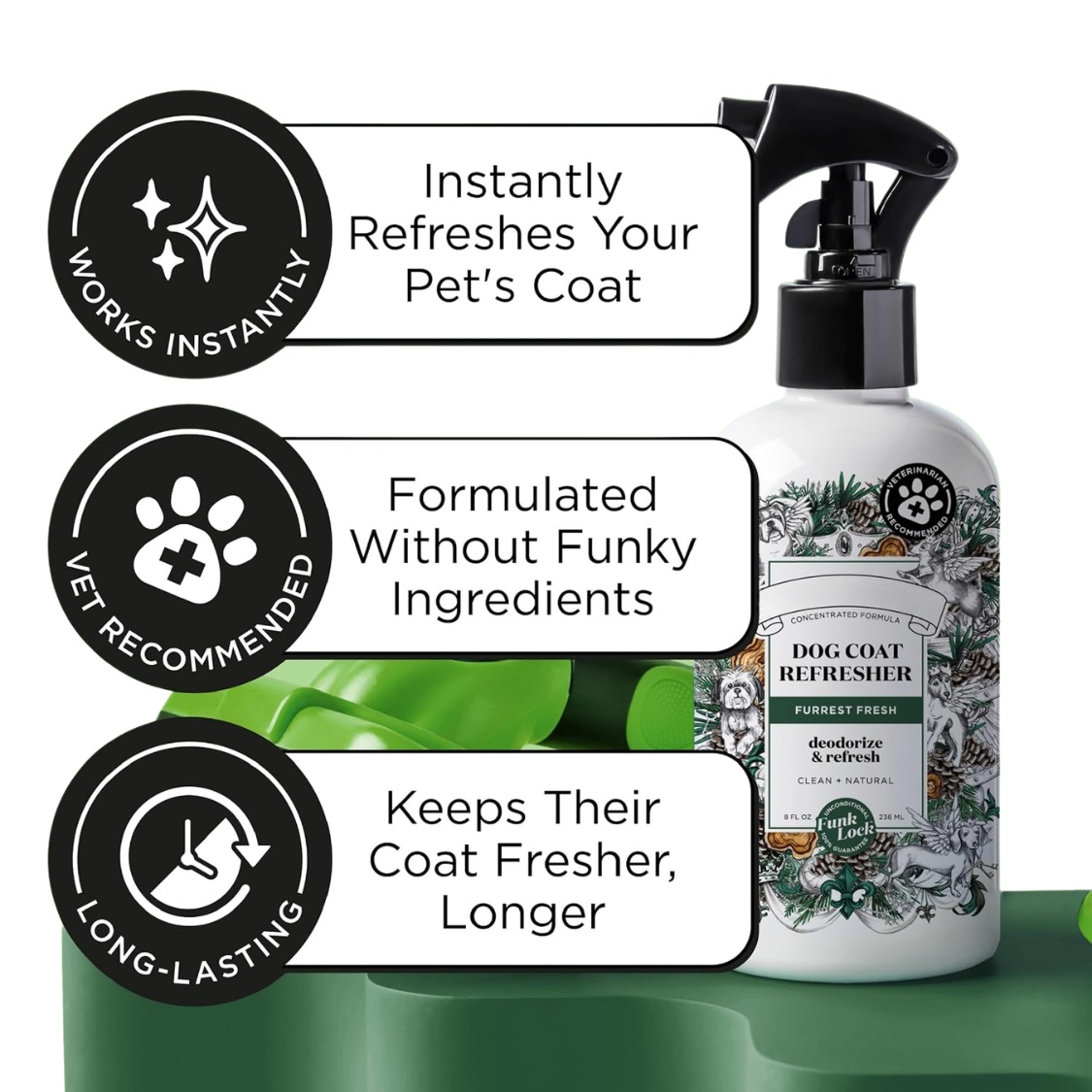 Furrest Fresh Dog Deodorizing Spray, 8 Fl Oz Grooming Perfume For Dog Coat, Pet Odor Neutralizer With Essential Oils, Vet Recommended, Paraben & Sulfate-Free Fir, Amber AND Cedarwood Scent - Image 4